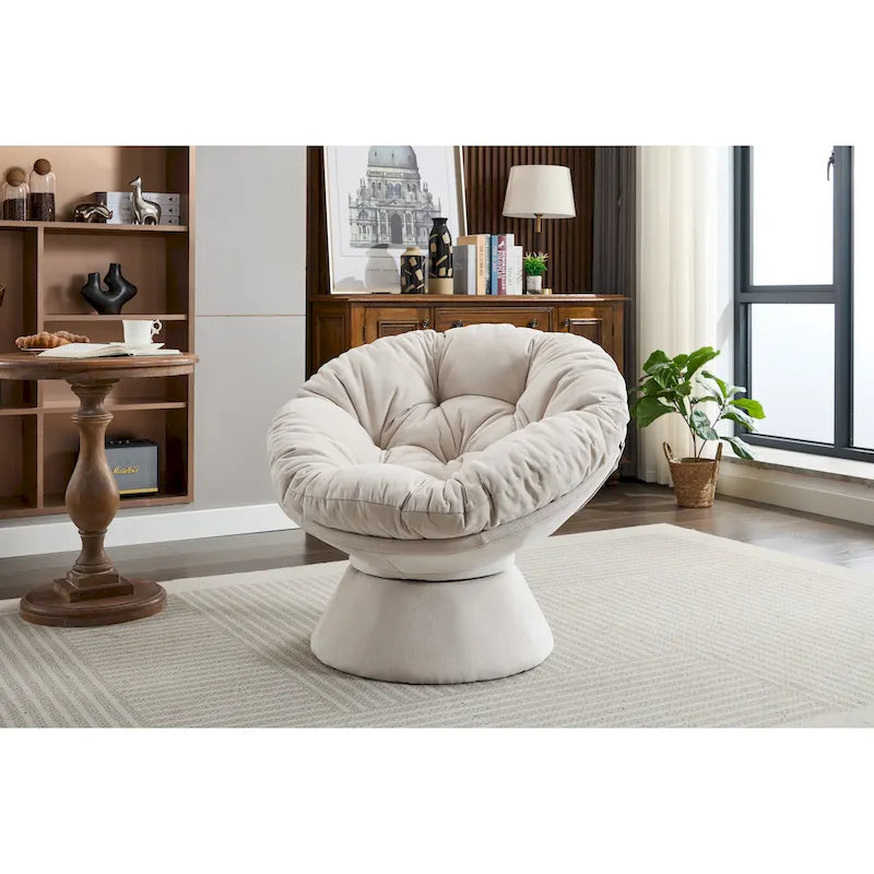 Fauteuil pivotant surdimensionné, Fauteuil pivotant à 360°, Fauteuil Papasan pour salon et chambre à coucher