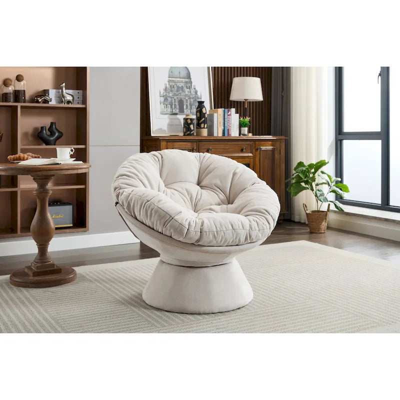 Fauteuil pivotant surdimensionné, Fauteuil pivotant à 360°, Fauteuil Papasan pour salon et chambre à coucher