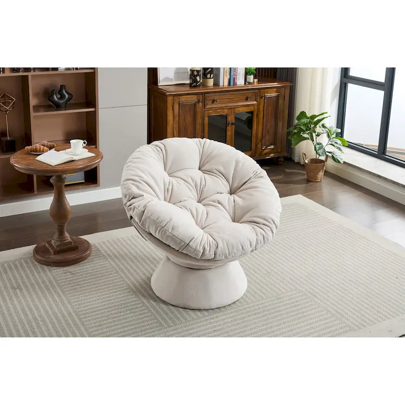 Fauteuil pivotant surdimensionné, Fauteuil pivotant à 360°, Fauteuil Papasan pour salon et chambre à coucher