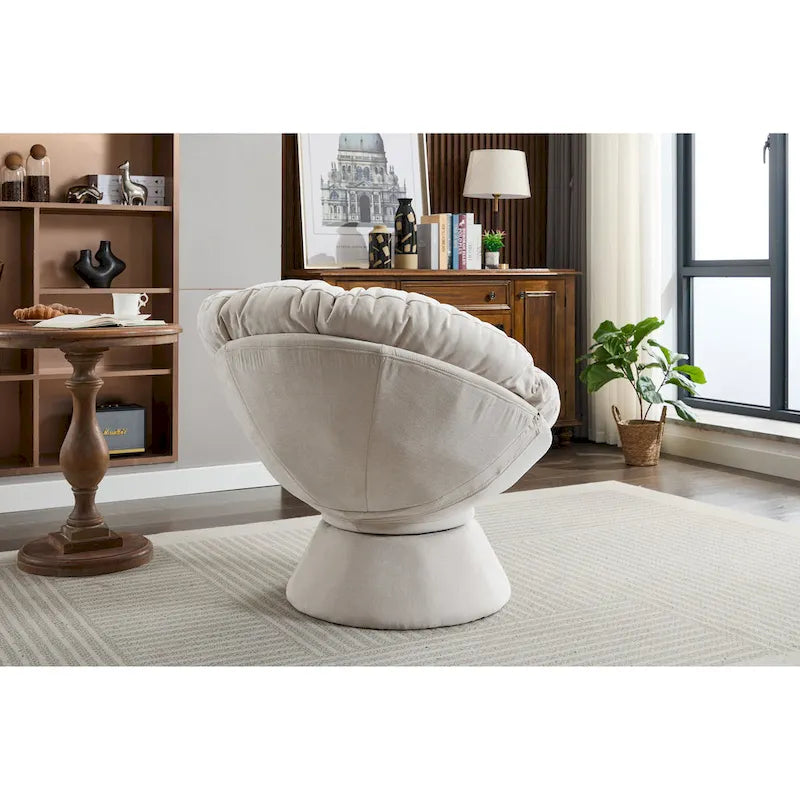 Fauteuil pivotant surdimensionné, Fauteuil pivotant à 360°, Fauteuil Papasan pour salon et chambre à coucher