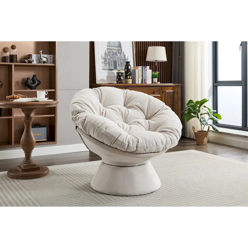 Fauteuil pivotant surdimensionné, Fauteuil pivotant à 360°, Fauteuil Papasan pour salon et chambre à coucher