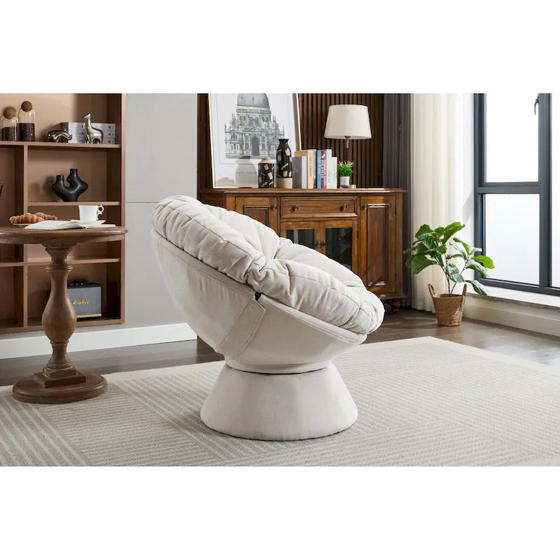 Fauteuil pivotant surdimensionné, Fauteuil pivotant à 360°, Fauteuil Papasan pour salon et chambre à coucher