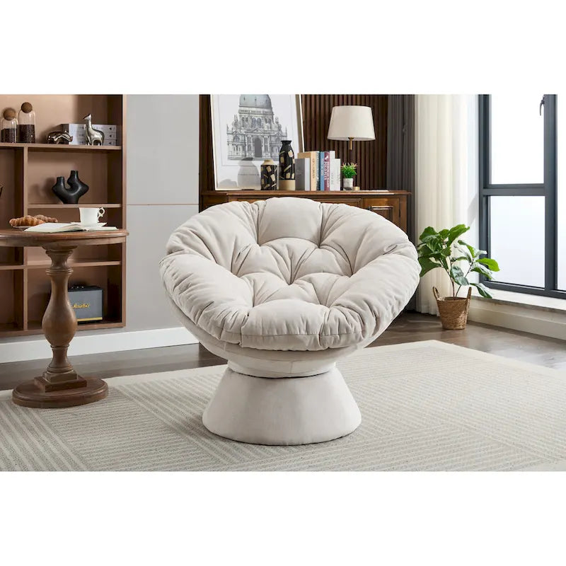 Fauteuil pivotant surdimensionné, Fauteuil pivotant à 360°, Fauteuil Papasan pour salon et chambre à coucher
