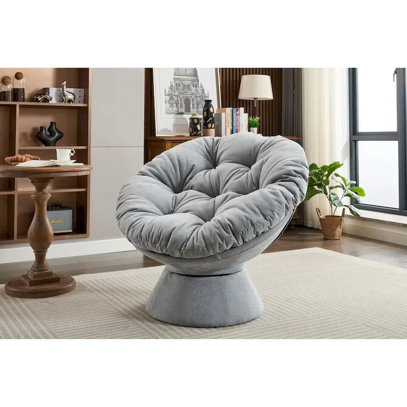 Fauteuil pivotant surdimensionné, Fauteuil pivotant à 360°, Fauteuil Papasan pour salon et chambre à coucher