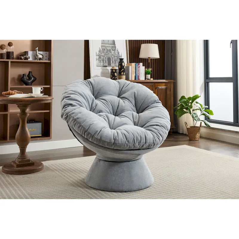 Fauteuil pivotant surdimensionné, Fauteuil pivotant à 360°, Fauteuil Papasan pour salon et chambre à coucher