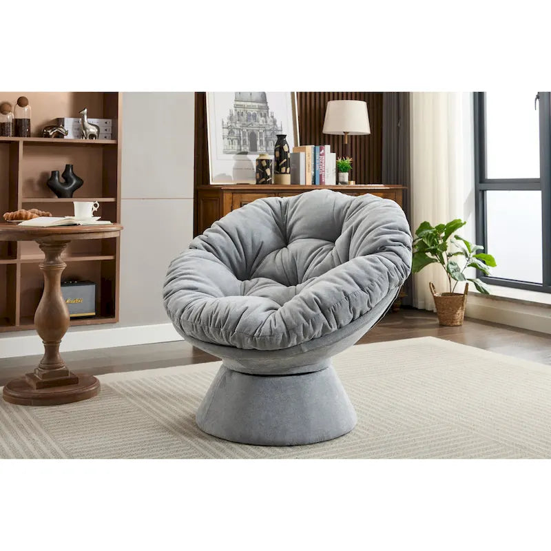 Fauteuil pivotant surdimensionné, Fauteuil pivotant à 360°, Fauteuil Papasan pour salon et chambre à coucher