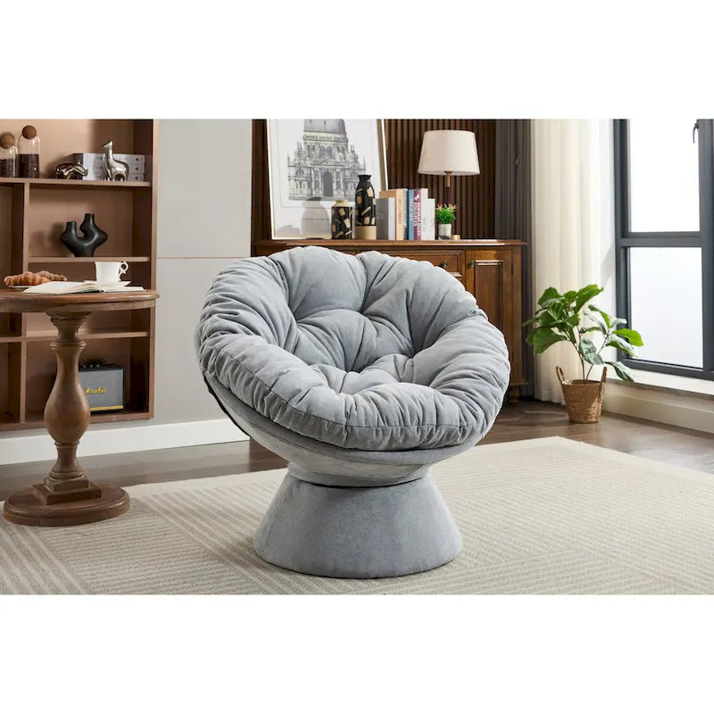 Fauteuil pivotant surdimensionné, Fauteuil pivotant à 360°, Fauteuil Papasan pour salon et chambre à coucher
