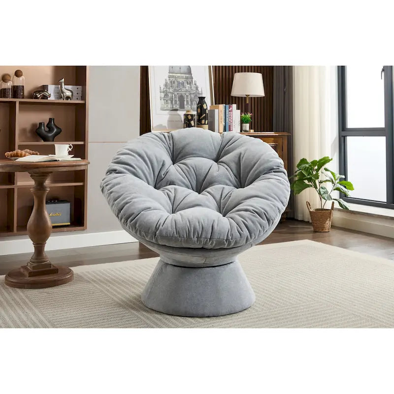 Fauteuil pivotant surdimensionné, Fauteuil pivotant à 360°, Fauteuil Papasan pour salon et chambre à coucher