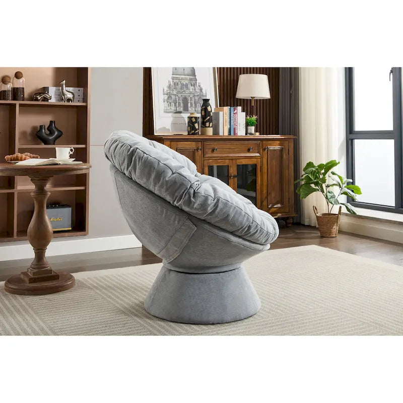 Fauteuil pivotant surdimensionné, Fauteuil pivotant à 360°, Fauteuil Papasan pour salon et chambre à coucher