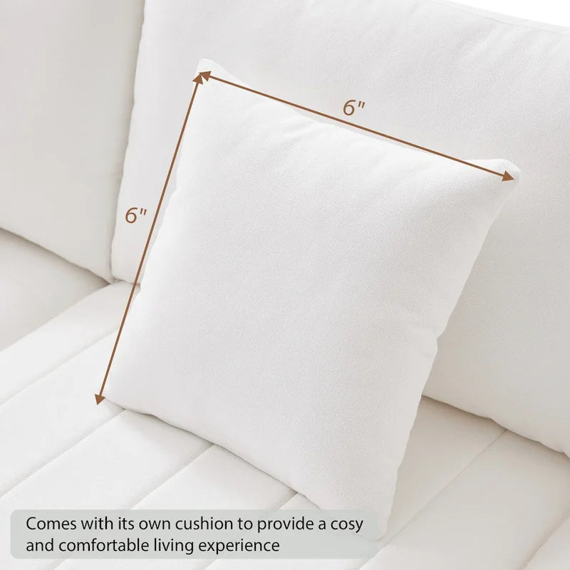 Canapé d'angle 5 places moderne en L avec rayures verticales, 2 coussins, pouf convertible