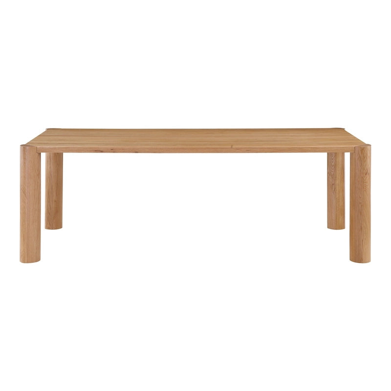 Table à manger moderne en chêne massif avec pieds modulables