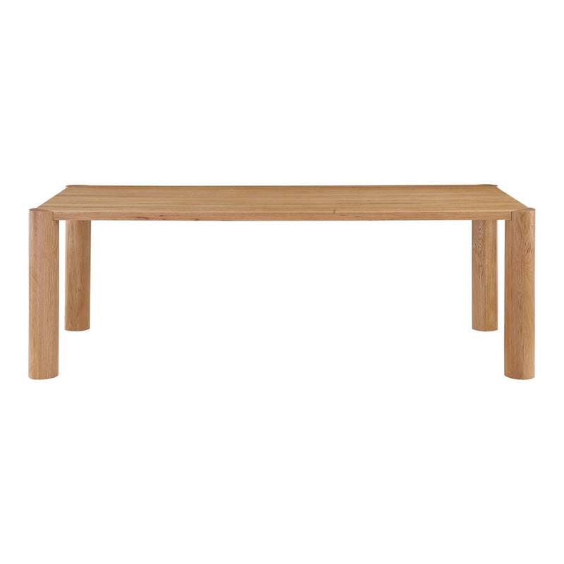Table à manger moderne en chêne massif avec pieds modulables