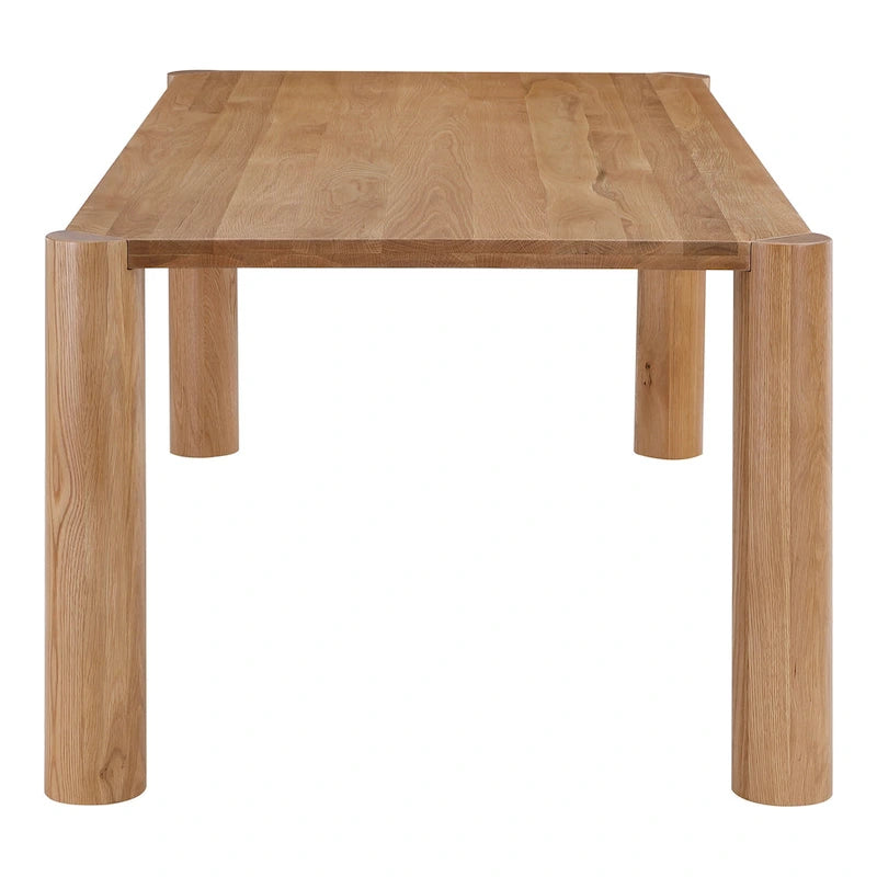 Table à manger moderne en chêne massif avec pieds modulables