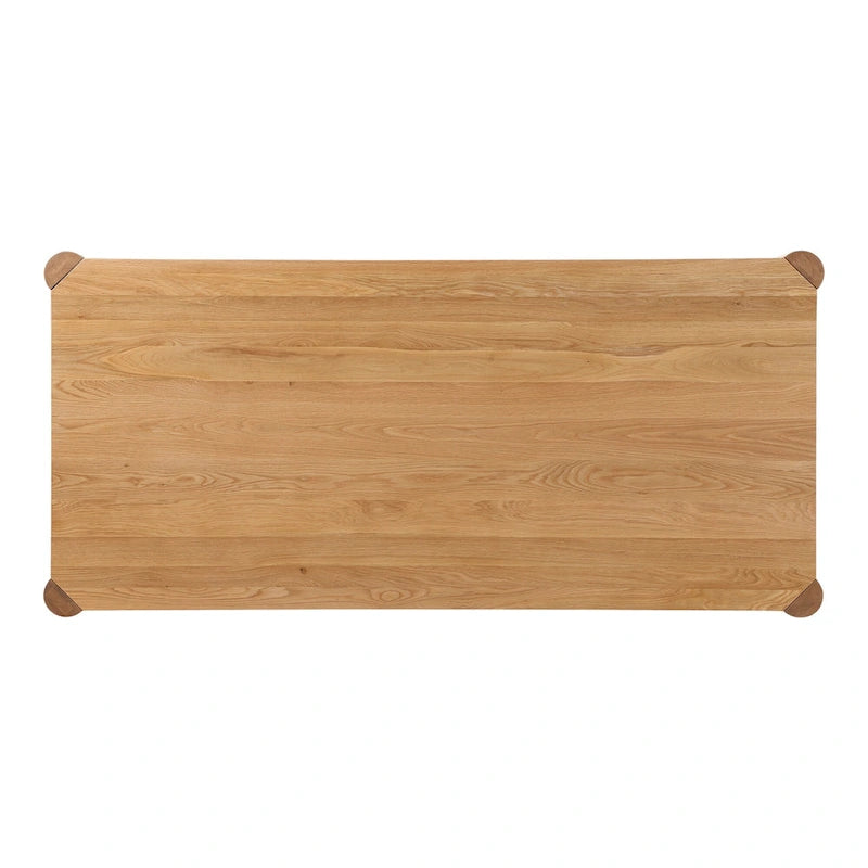 Table à manger moderne en chêne massif avec pieds modulables