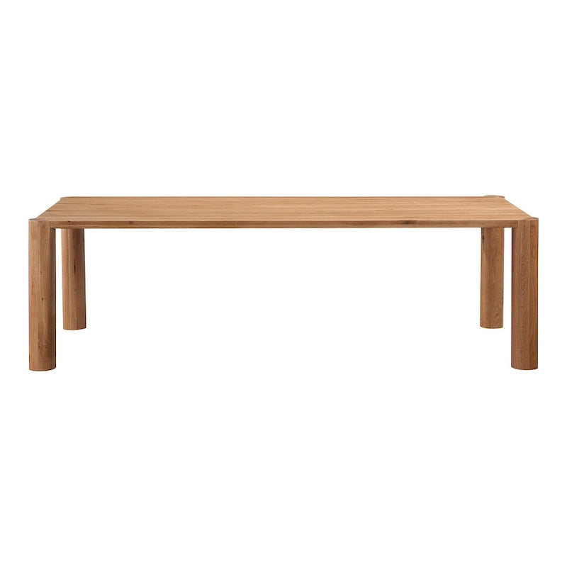 Table à manger moderne en chêne massif avec pieds modulables