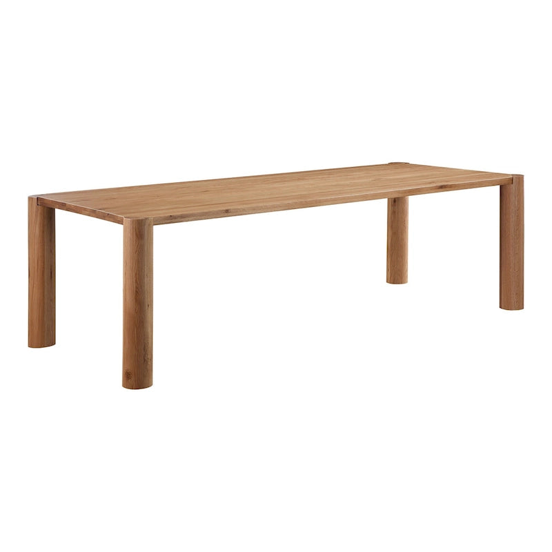 Table à manger moderne en chêne massif avec pieds modulables
