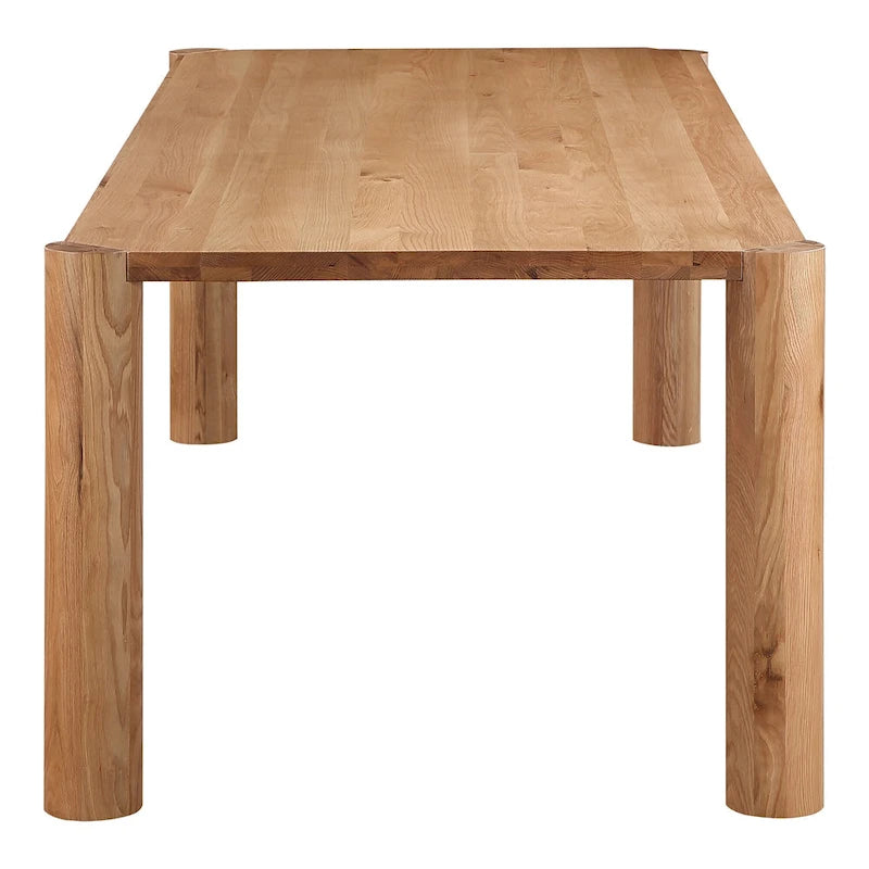 Table à manger moderne en chêne massif avec pieds modulables