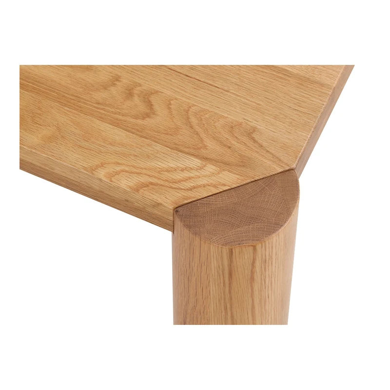 Table à manger moderne en chêne massif avec pieds modulables
