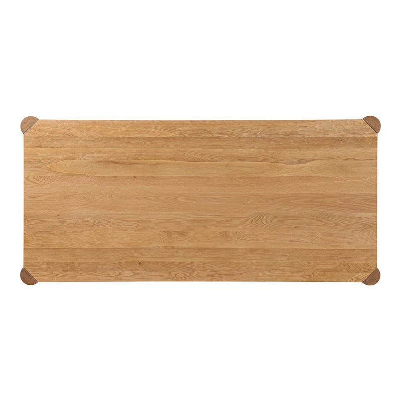 Table à manger moderne en chêne massif avec pieds modulables