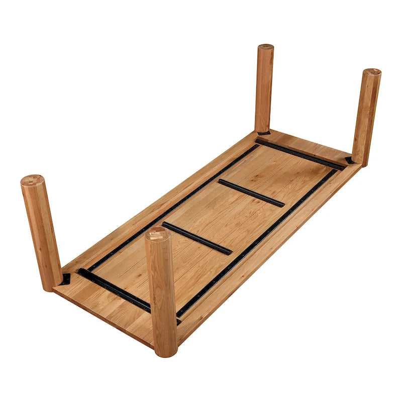 Table à manger moderne en chêne massif avec pieds modulables