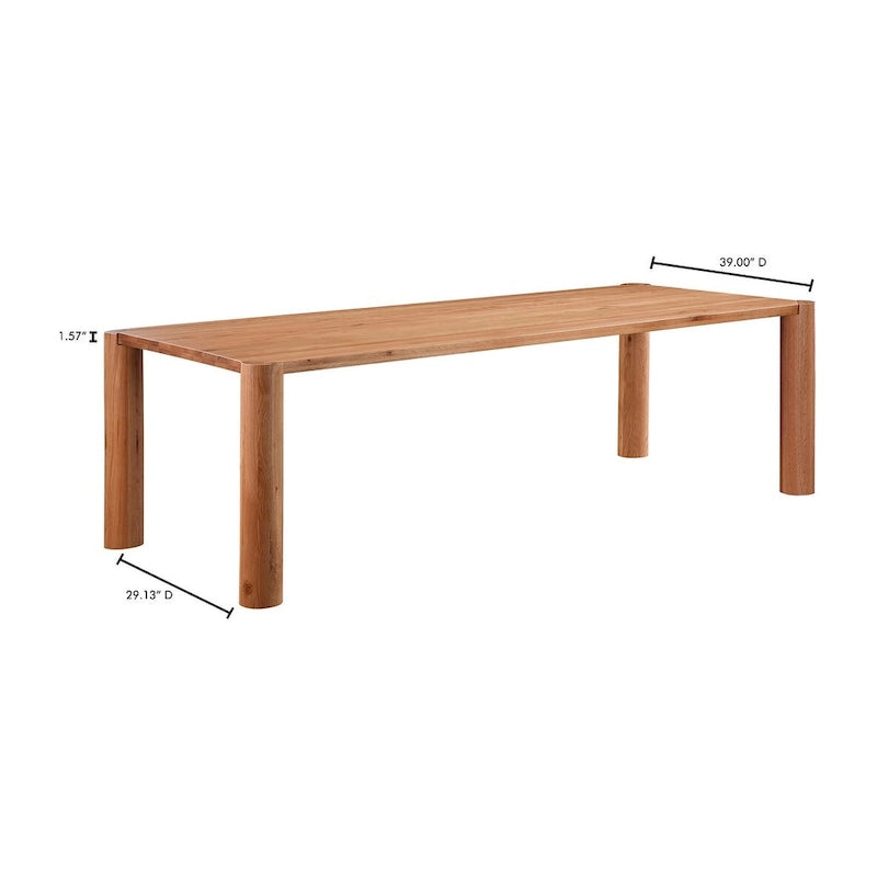 Table à manger moderne en chêne massif avec pieds modulables
