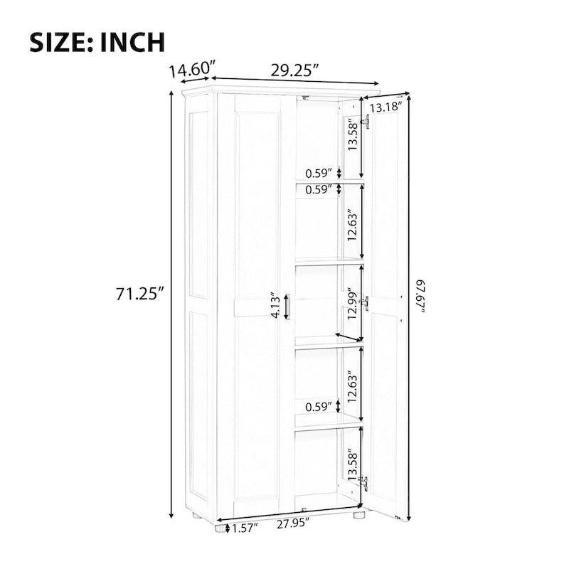 Meuble de rangement 2 portes pour salle de bain, bureau, étagère réglable