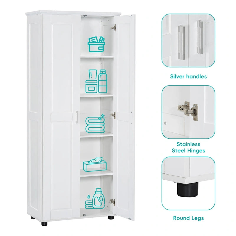 Meuble de rangement 2 portes pour salle de bain, bureau, étagère réglable