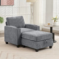 Canapé simple de rangement en chenille avec un pouf amovible