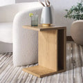 Table d'appoint en forme de C en placage de chêne