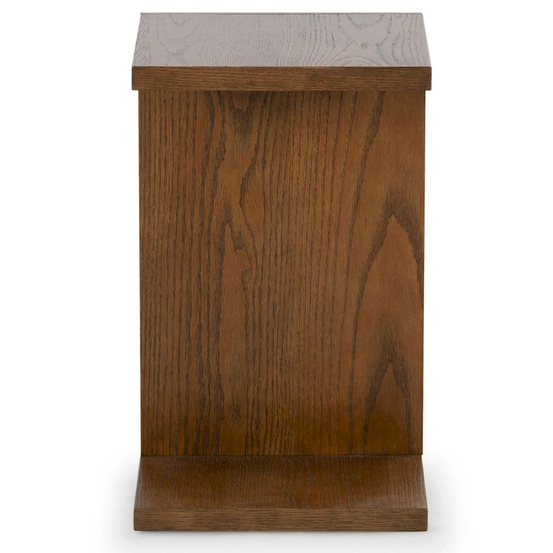 Table d'appoint en forme de C en placage de chêne