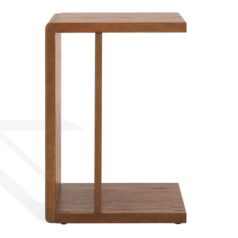 Table d'appoint en forme de C en placage de chêne
