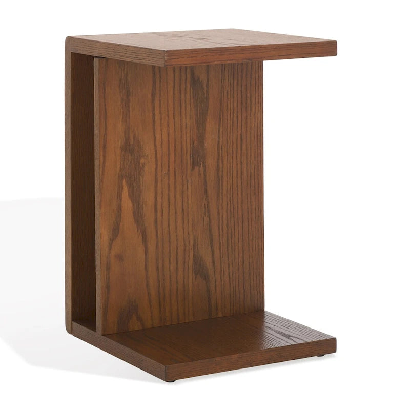 Table d'appoint en forme de C en placage de chêne