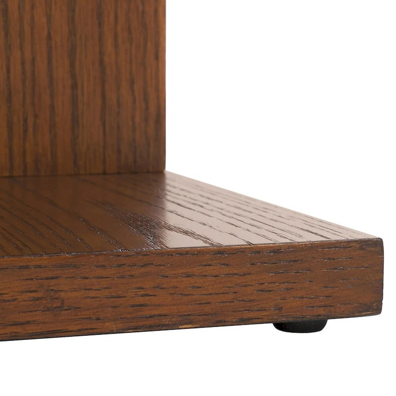 Table d'appoint en forme de C en placage de chêne