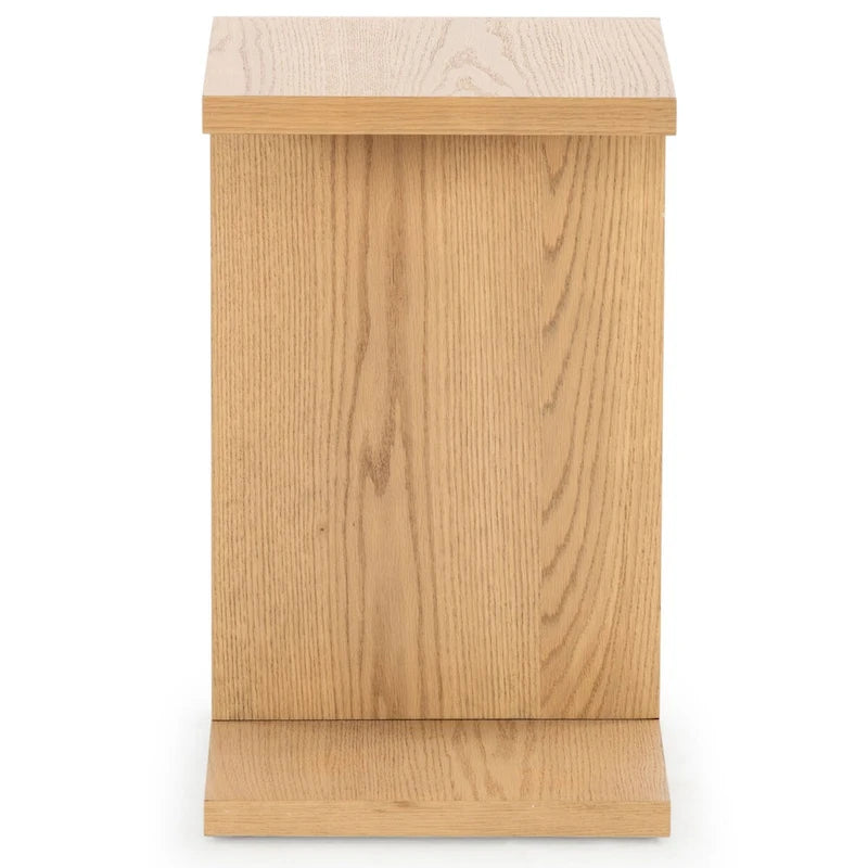 Table d'appoint en forme de C en placage de chêne