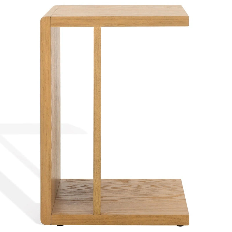 Table d'appoint en forme de C en placage de chêne