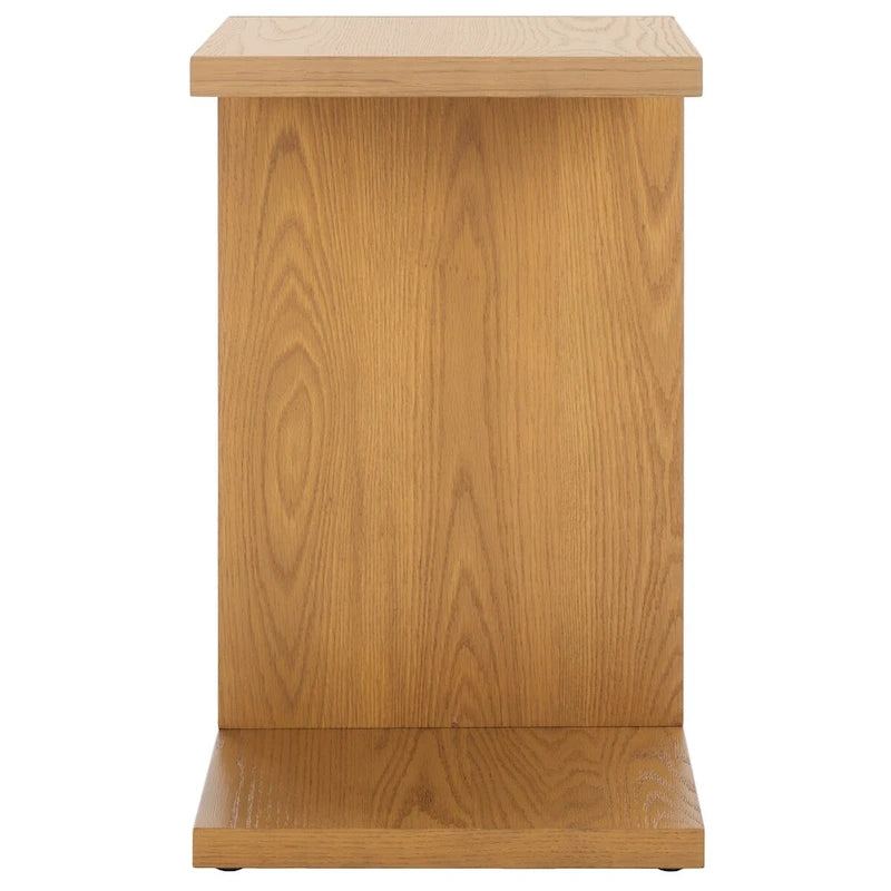 Table d'appoint en forme de C en placage de chêne