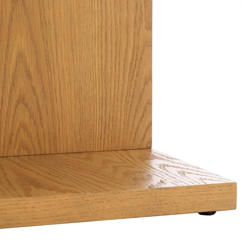 Table d'appoint en forme de C en placage de chêne