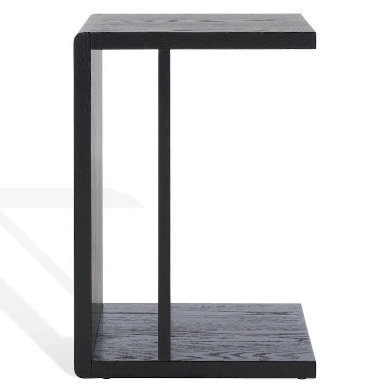 Table d'appoint en forme de C en placage de chêne