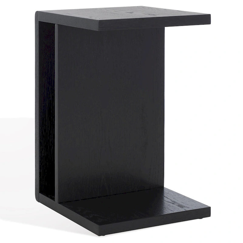 Table d'appoint en forme de C en placage de chêne